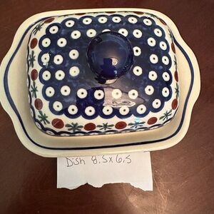 Polish Pottery Authentic Bolesławiec Butter Dish